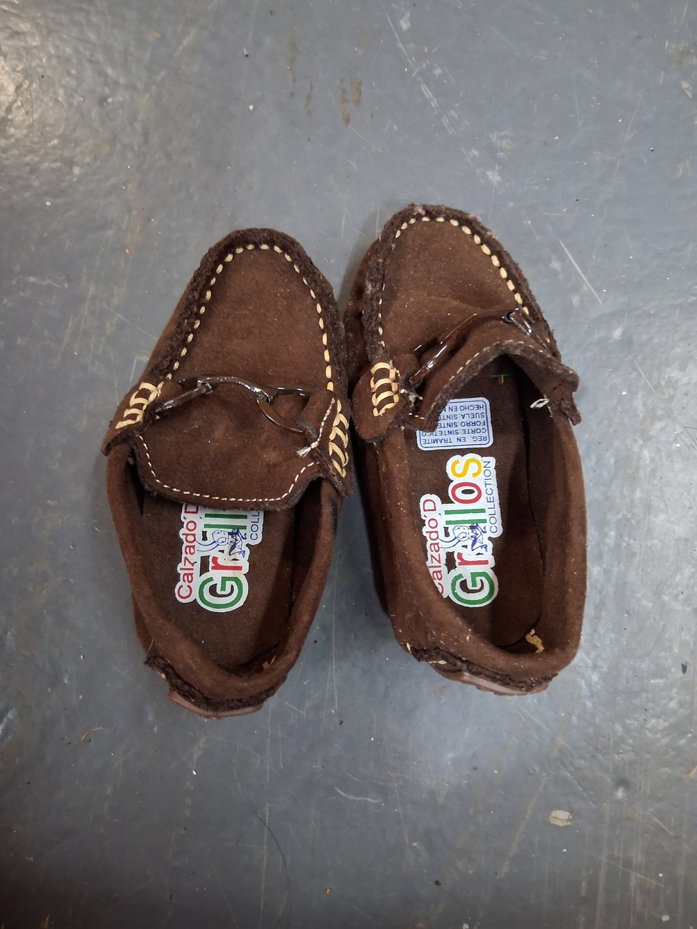 Brown Suede Baby Walker Loafers by